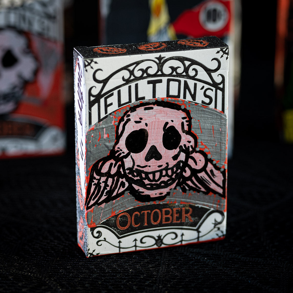 OCTOBER 1/1 HAND PAINTED ANGEL WINGED SKULL