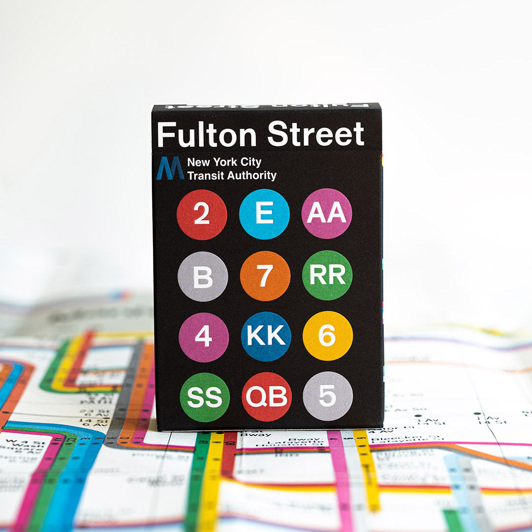 BLACK EDITION FULTON STREET MTA PLAYING CARDS (1972 VIGNELLI MAP)