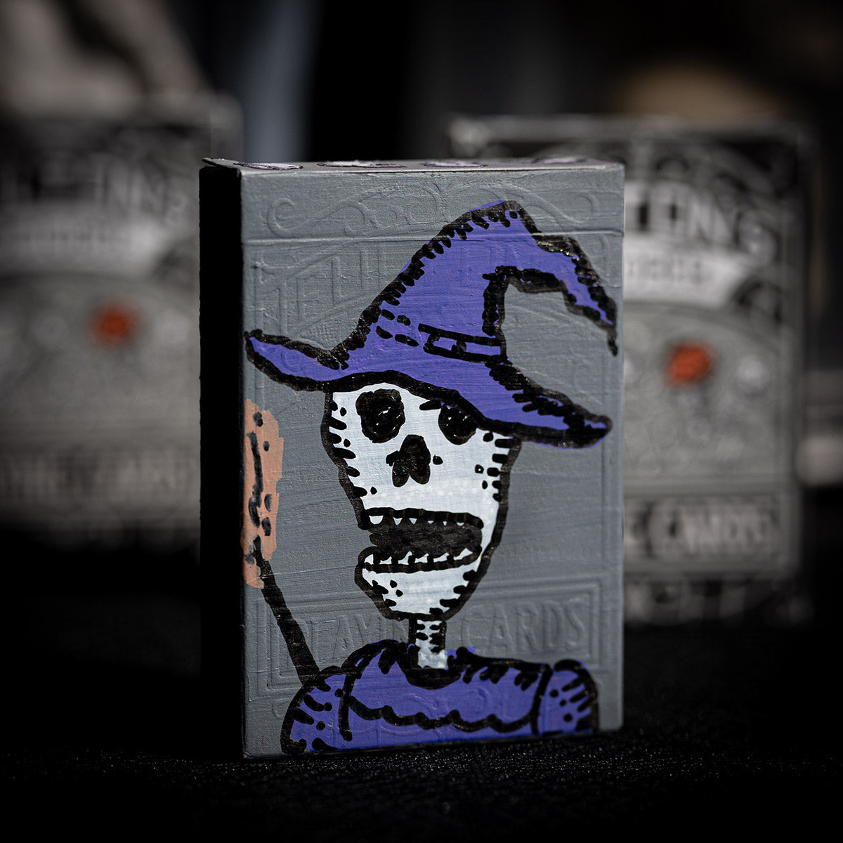 OCTOBER GRANITE TOMBSTONE 1 of 1 Hand Painted ANODIZED WITCHES TOMB