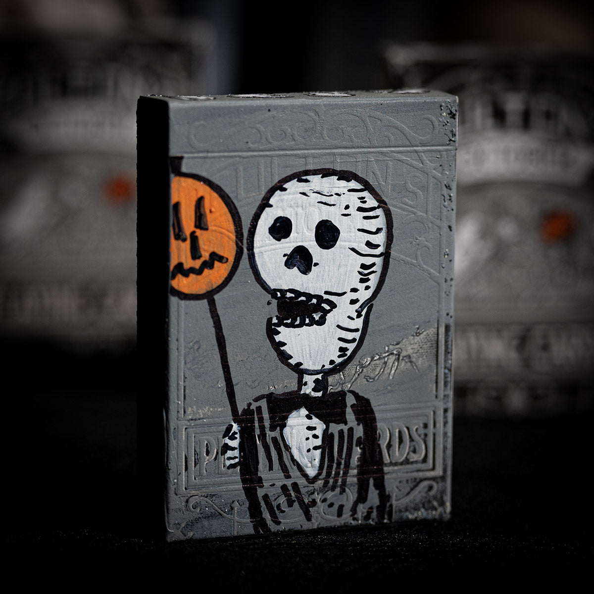 OCTOBER GRANITE TOMBSTONE 1 of 1 Hand Painted SKULL-O-LANTERN