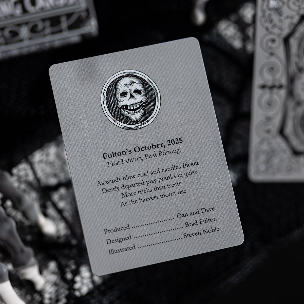 FULTONS OCTOBER TOMBSTONE GREY PLAYING CARDS – Fulton