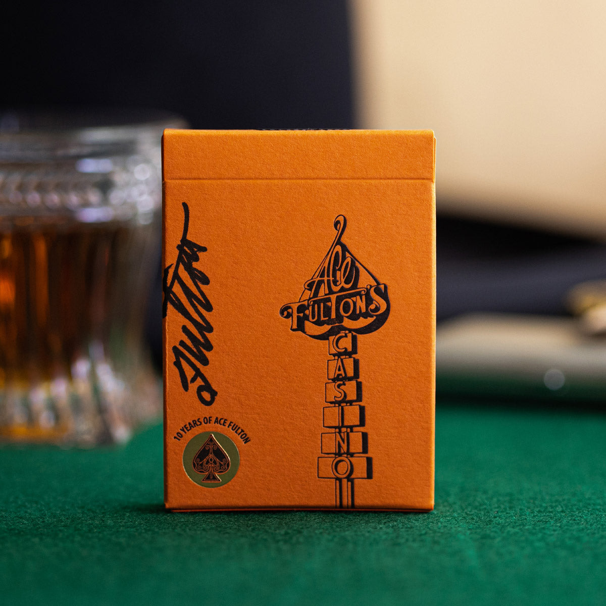 ace authentic limited edition playing cards ACE FULTON'S 10 YEAR ANNIVERSARY SUNSET ORANGE PLAYING CARDS ARTIST PR – Fulton's Playing Cards